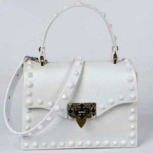 Large White Studded Bag/Crossbody